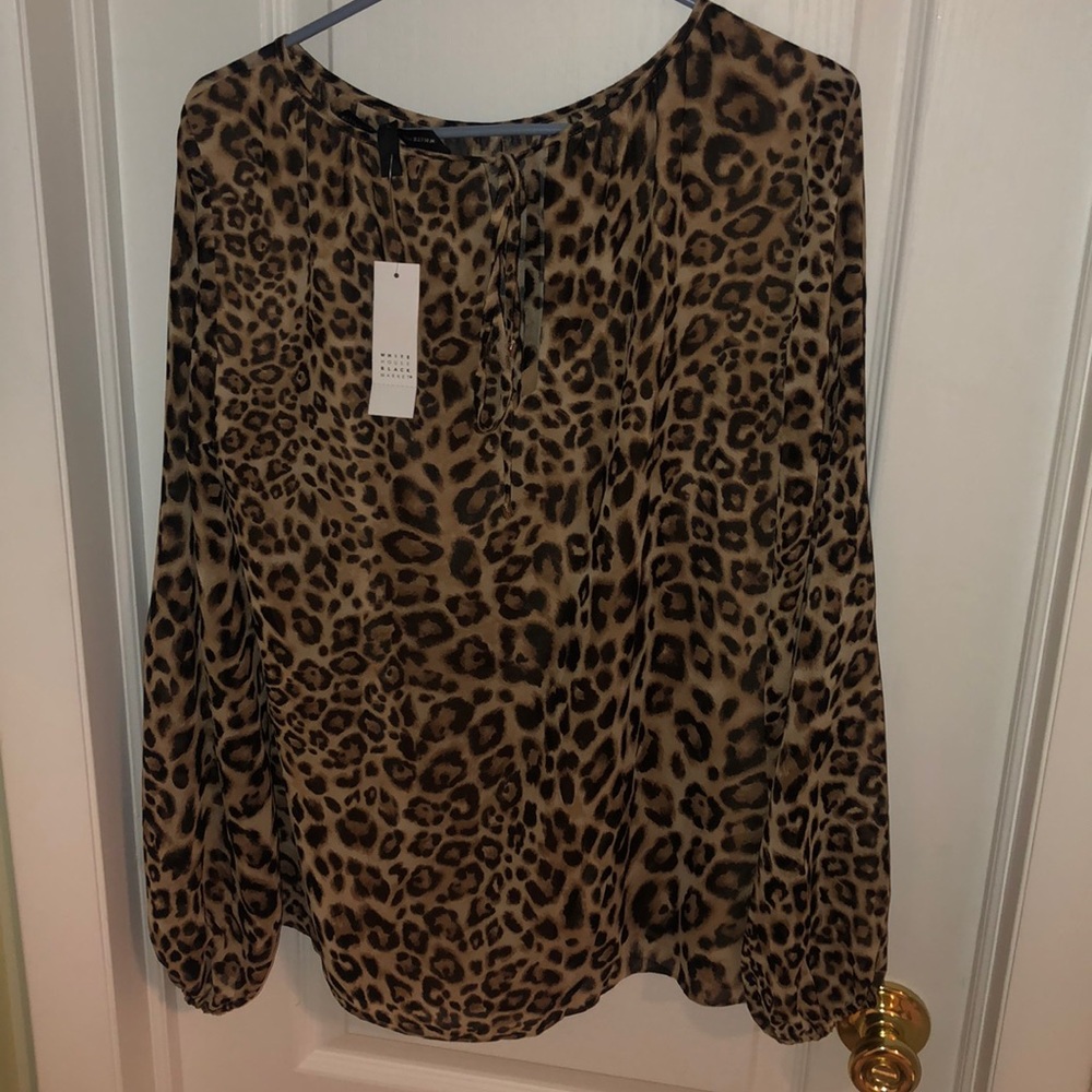 White House Black Market leopard top